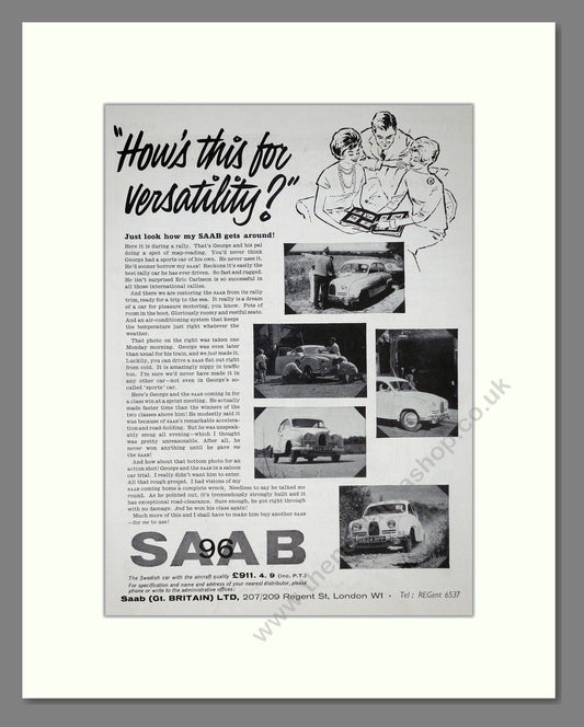 Saab - 96. Vintage Advert 1961 (ref AD64219)
