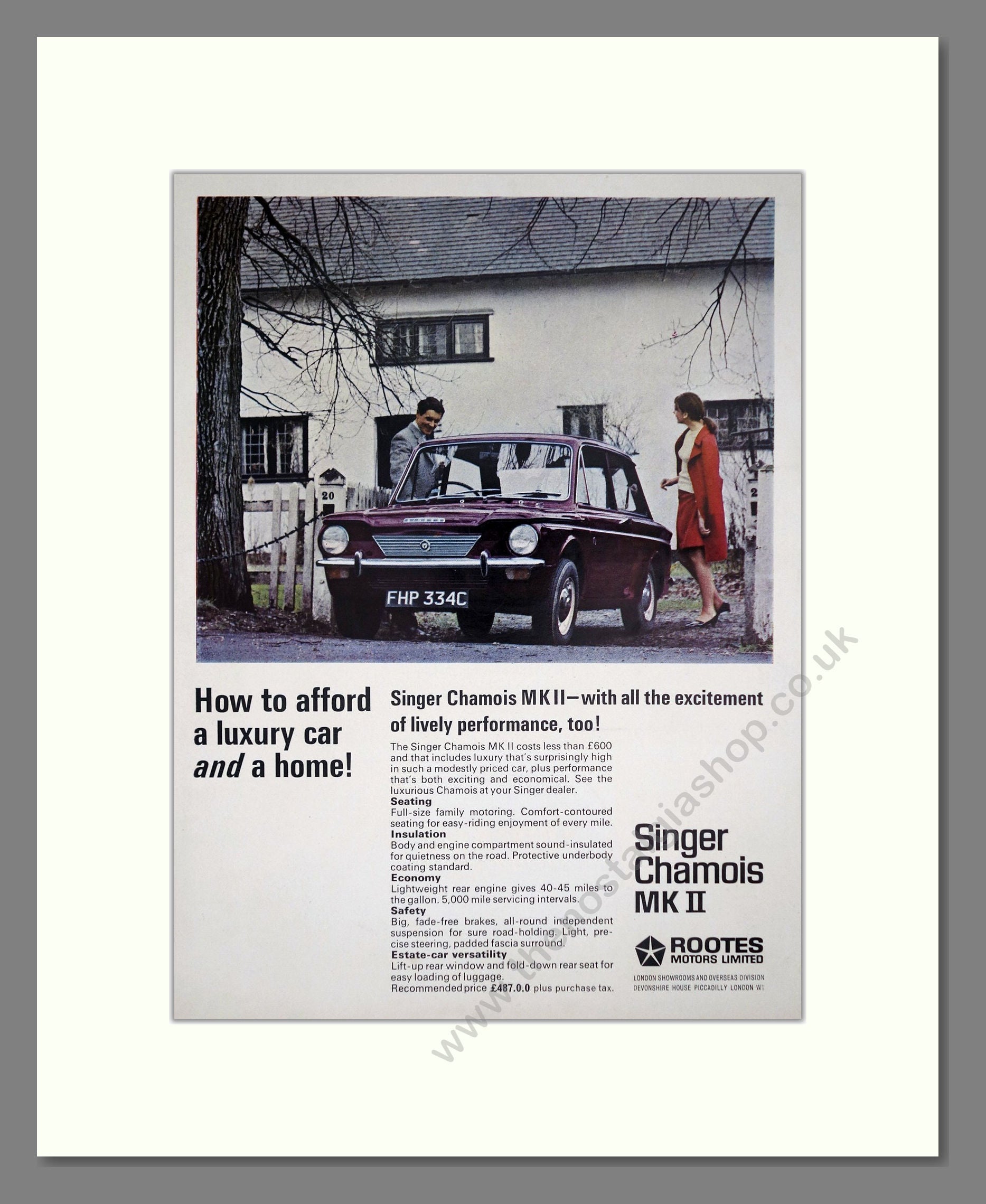 Singer - Chamois MkII. Vintage Advert 1966 (ref AD64225)