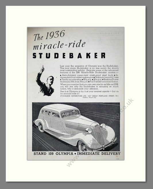 Studebaker - Miracle-ride. Vintage Advert 1935 (ref AD64235)