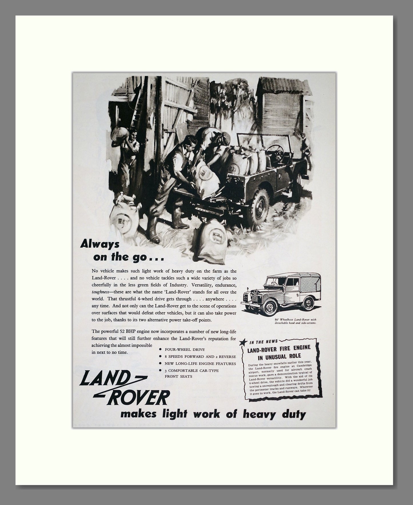 Land Rover. Original Advert 1955 (ref AD303853)