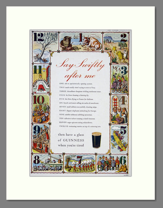Guinness. Say Swiftly. Original Advert 1947 (ref AD303621)
