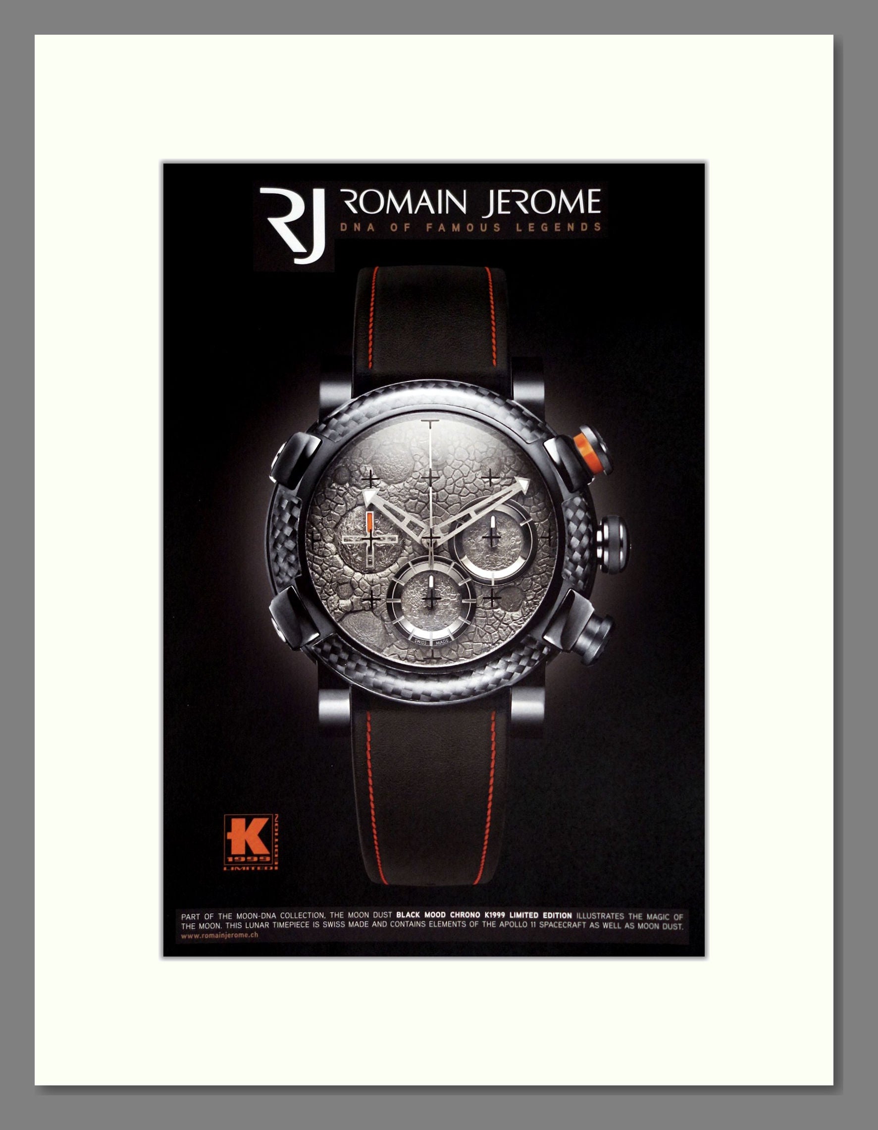 Romain Jerome - Black Mood Chrono K1999. Vintage Advert 2012 (ref AD303500)