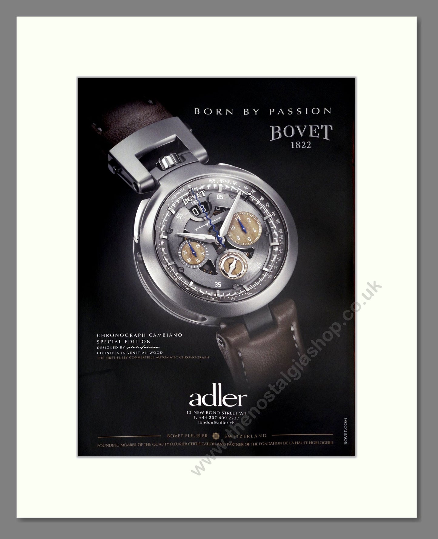 Bovet - Cambiano. Vintage Advert 2013 (ref AD303507)