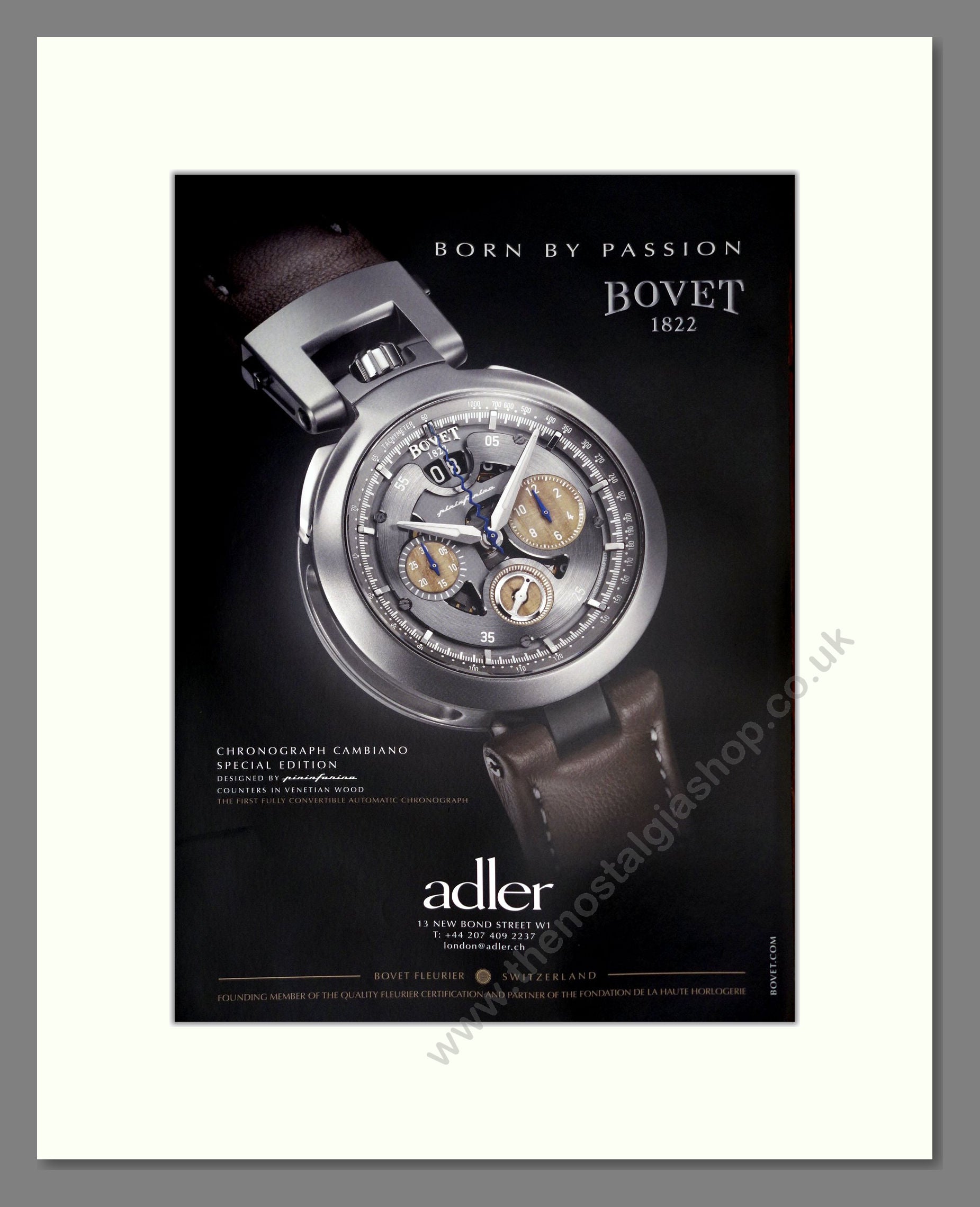 Bovet - Cambiano. Vintage Advert 2013 (ref AD303507)