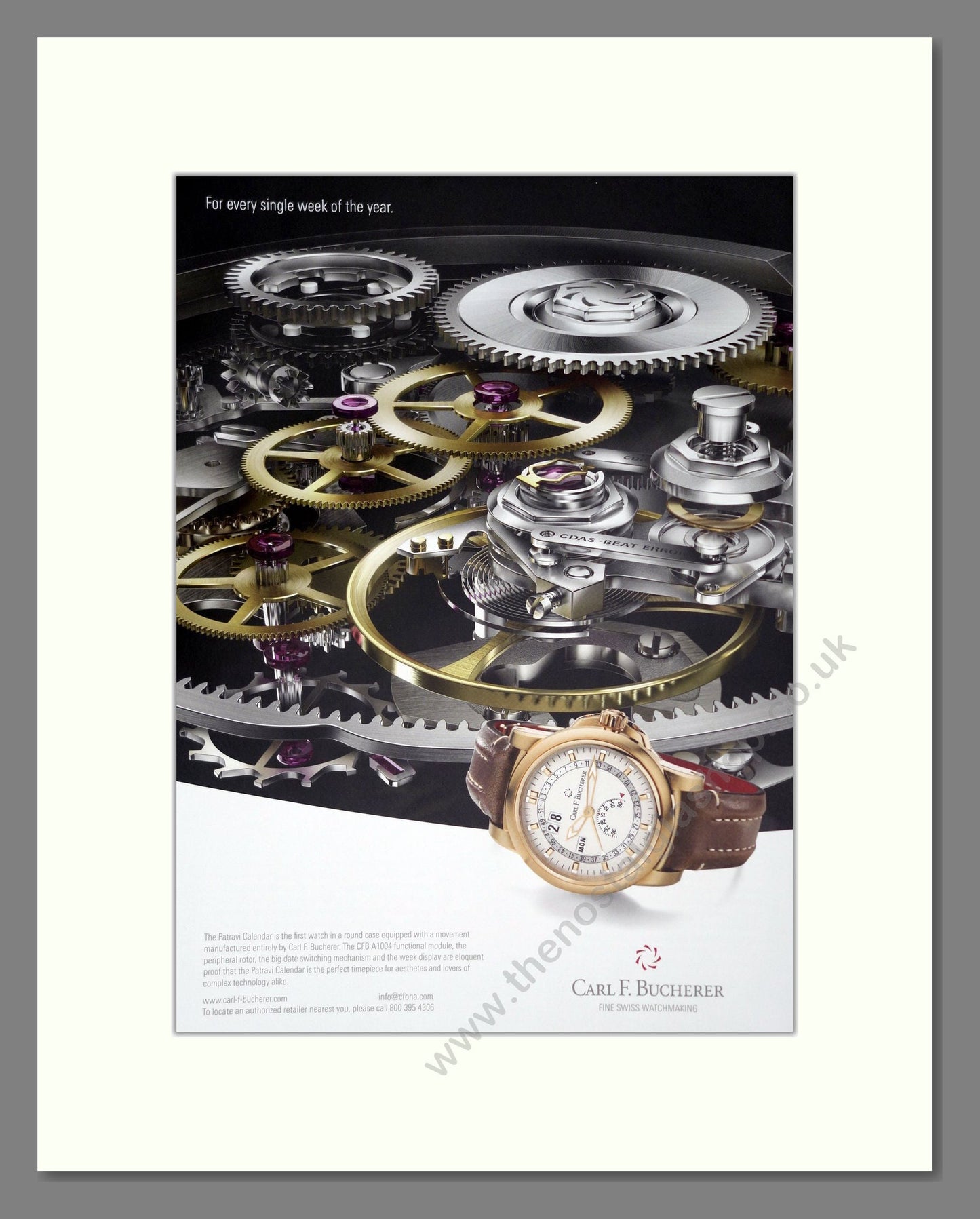 Carl F Bucherer - Patravi Calendar. Vintage Advert 2013 (ref AD303508)