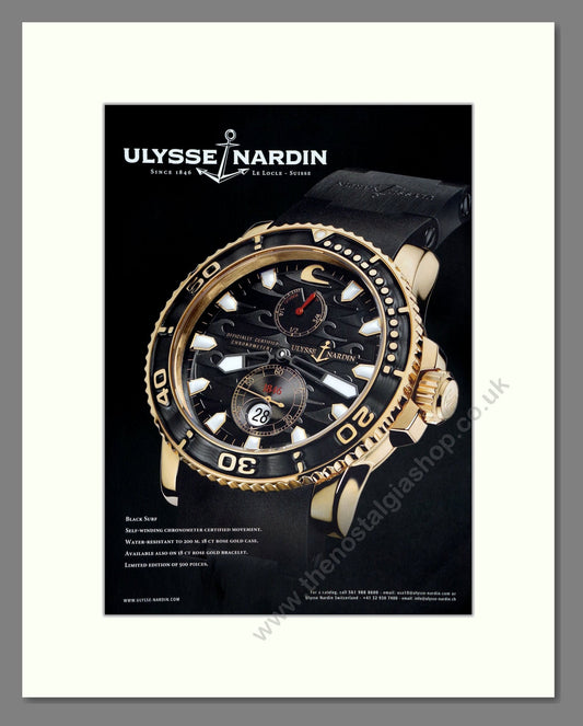 Ulysse Nardin - Black Surf. Vintage Advert 2009 (ref AD303511)