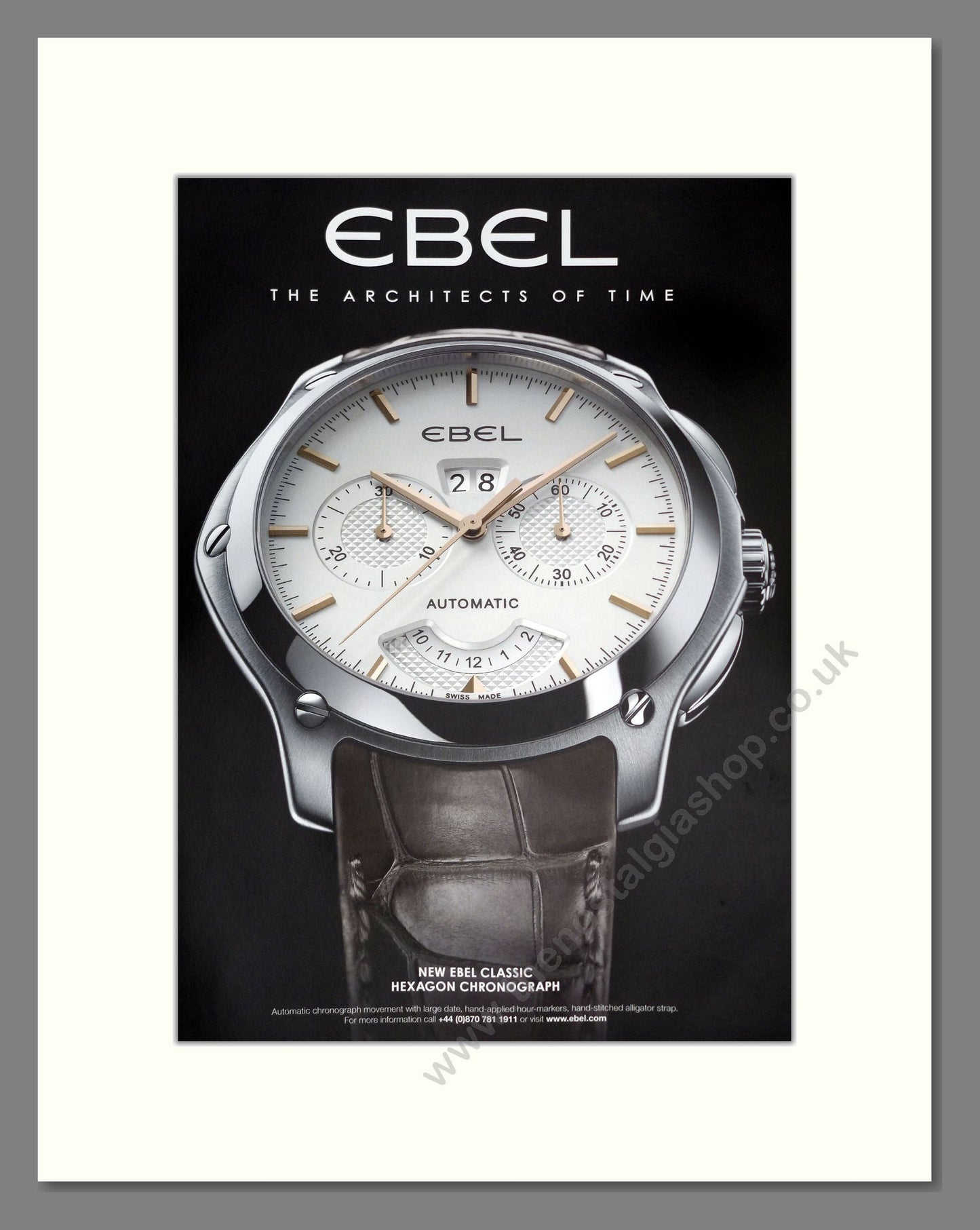 Ebel - Hexagon Chronograph. Vintage Advert 2009 (ref AD303513)