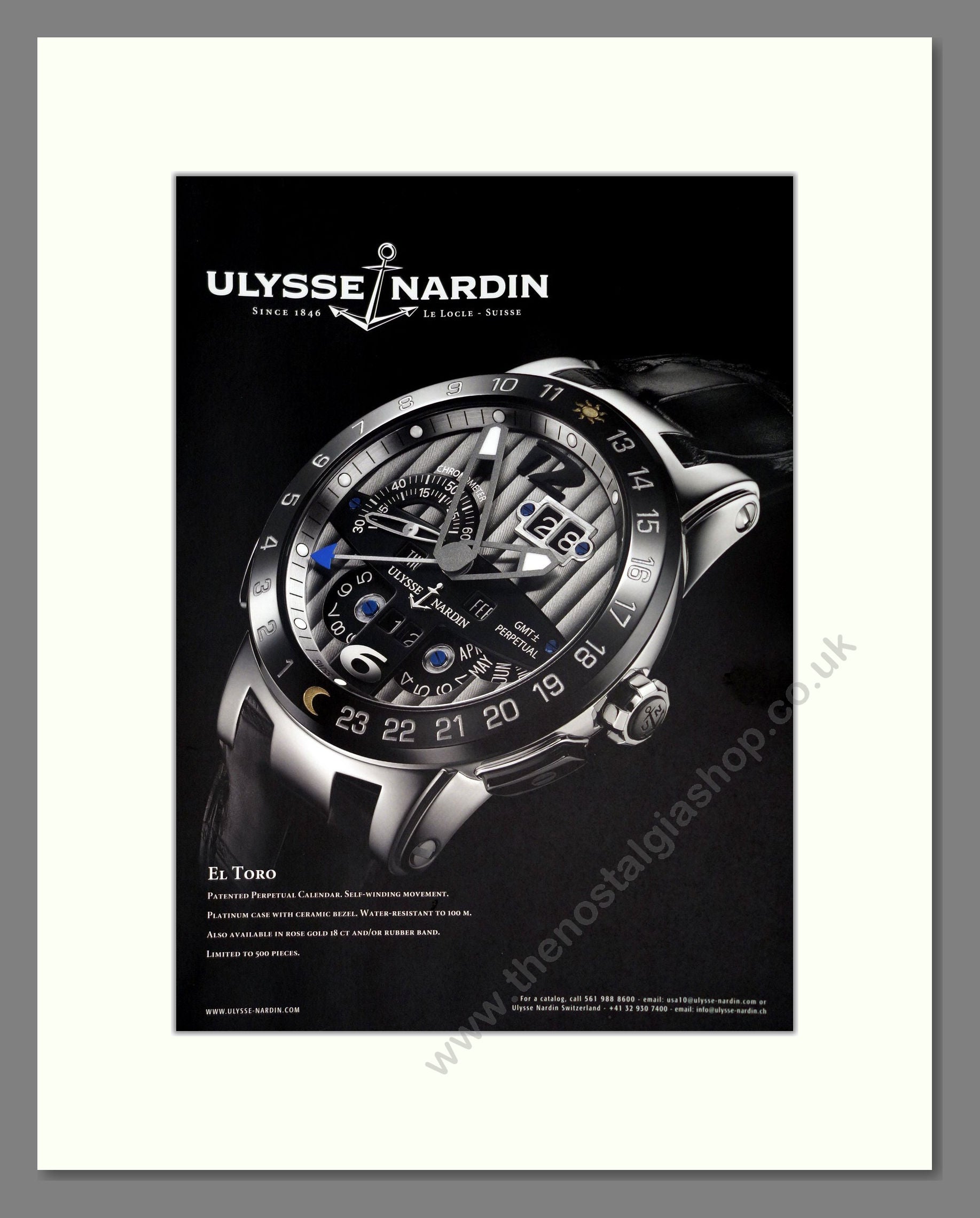 Ulysse Nardin - El Toro. Vintage Advert 2011 (ref AD303520)