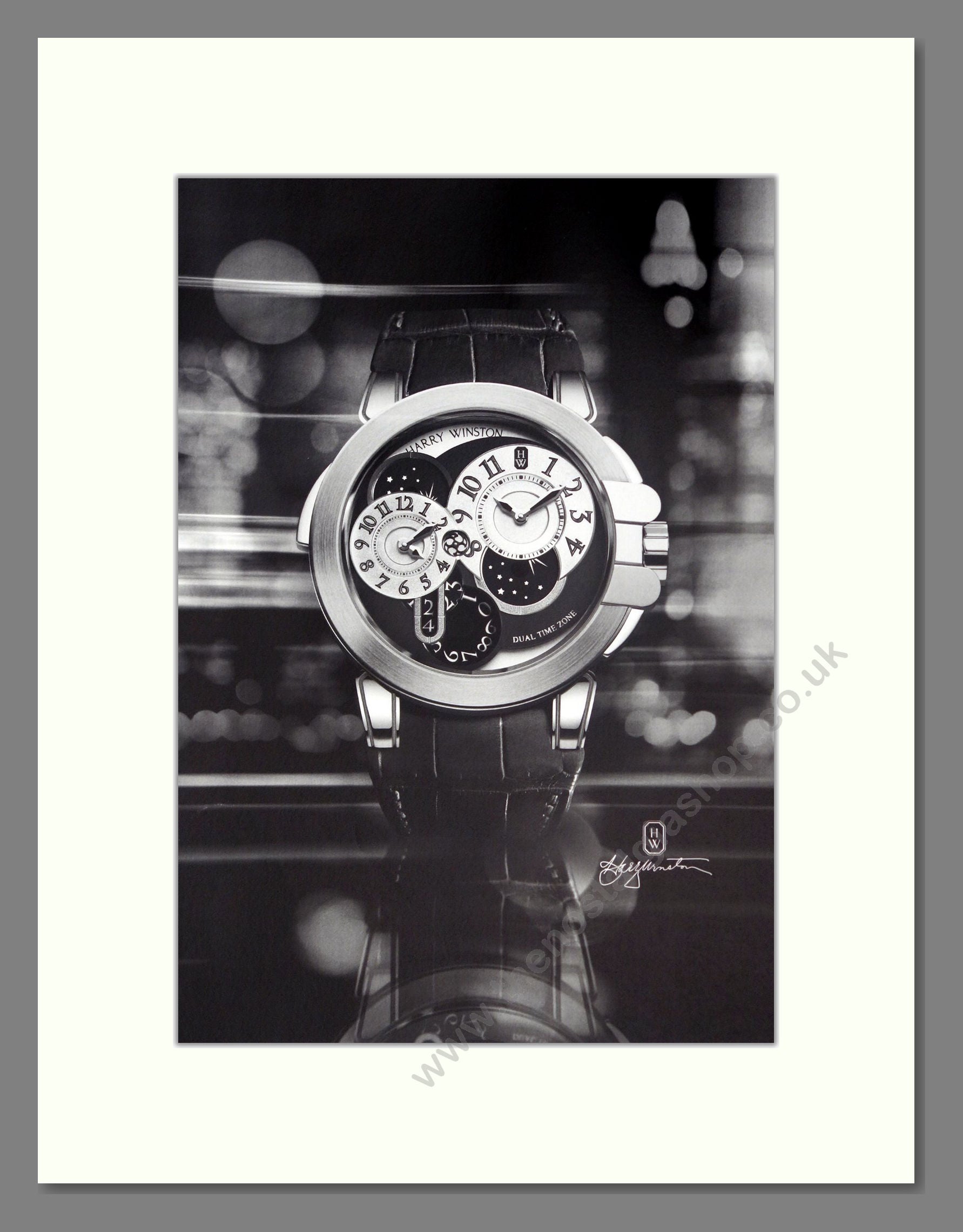 Harry Winston - Dual Time Zone (Double Advert). Vintage Advert 2010 (ref AD303528)