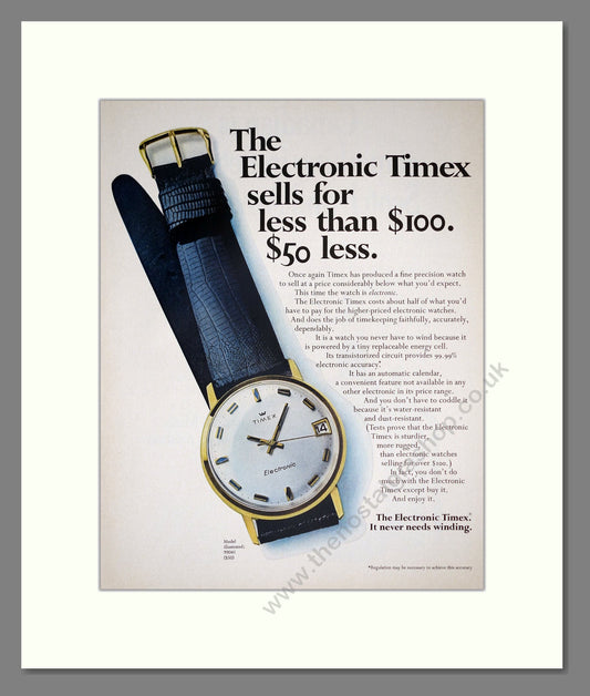 Timex - Electric Watch. Vintage Advert 1969 (ref AD303543)