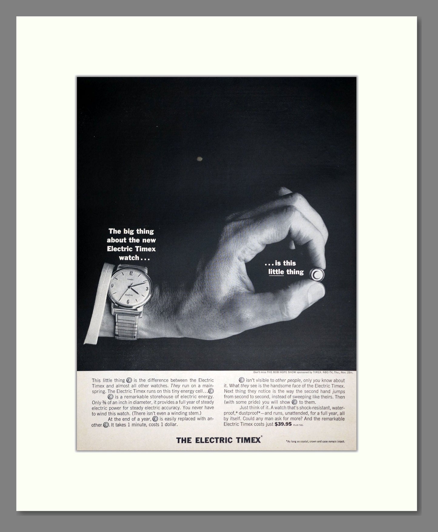 Timex - Electric Watch. Vintage Advert 1962 (ref AD303544)