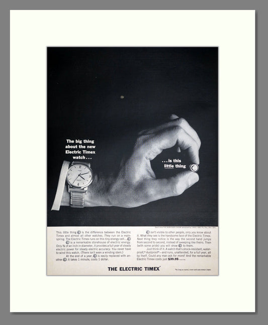Timex - Electric Watch. Vintage Advert 1962 (ref AD303544)