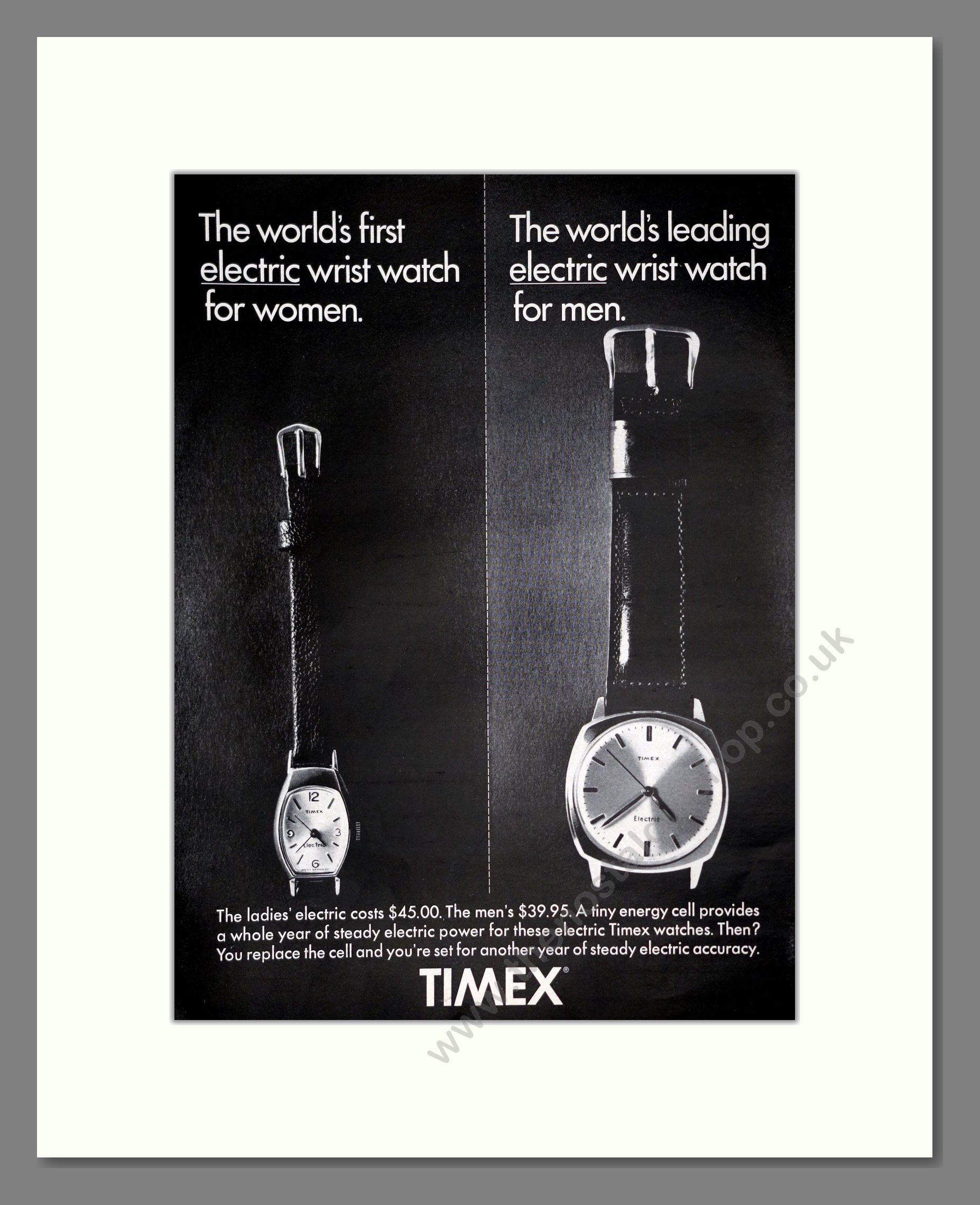 Timex - Electric Watch. Vintage Advert 1966 (ref AD303545)