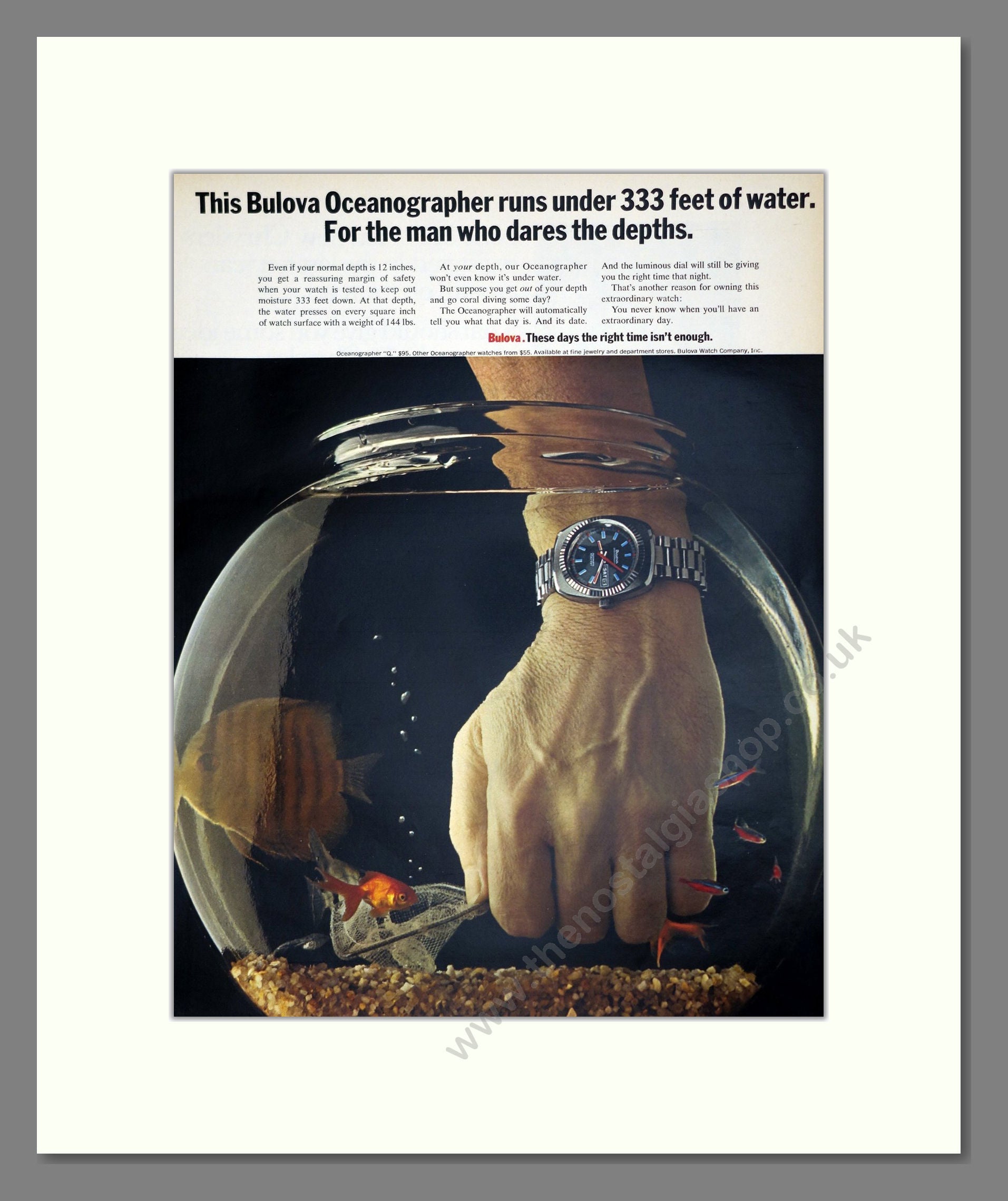 Bulova - Oceanographer. Vintage Advert 1972 (ref AD303552)