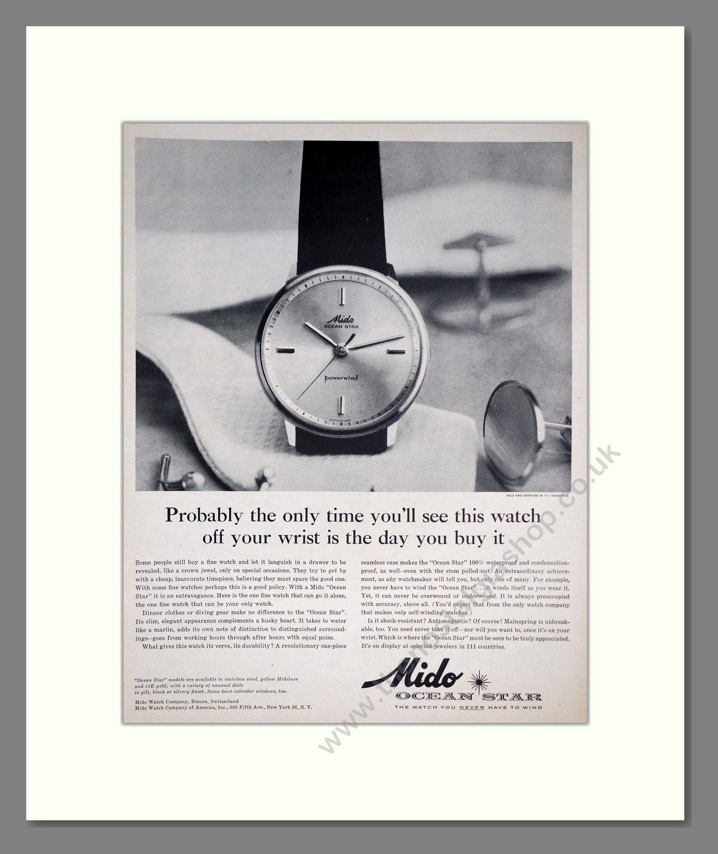 Mido - Ocean Star. Vintage Advert 1962 (ref AD303557)