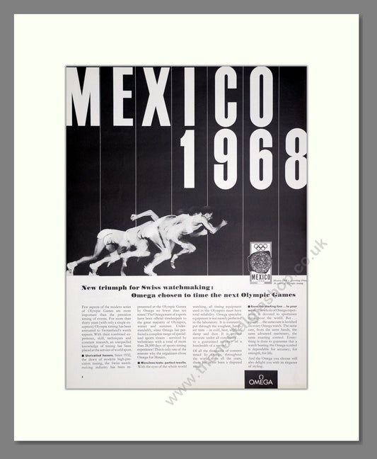 Omega - Mexico Olympics 1968. Vintage Advert 1968 (ref AD303559)