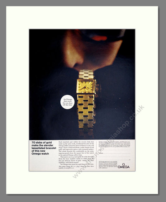 Omega - Gold Bracelet Watch. Vintage Advert 1969 (ref AD303560)