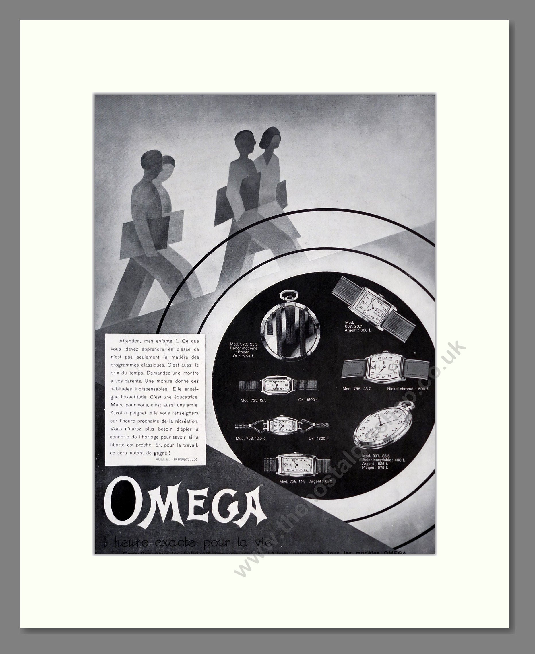 Omega - Various Watches. Vintage Advert 1931 (ref AD303563)