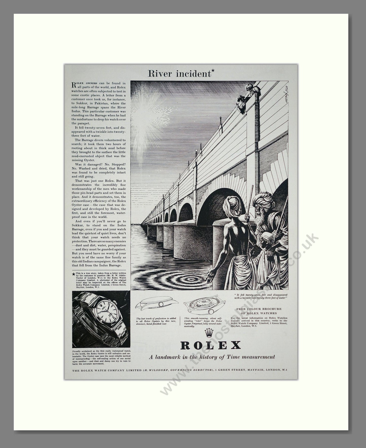 Rolex - Oyster. Vintage Advert 1953 (ref AD303566)