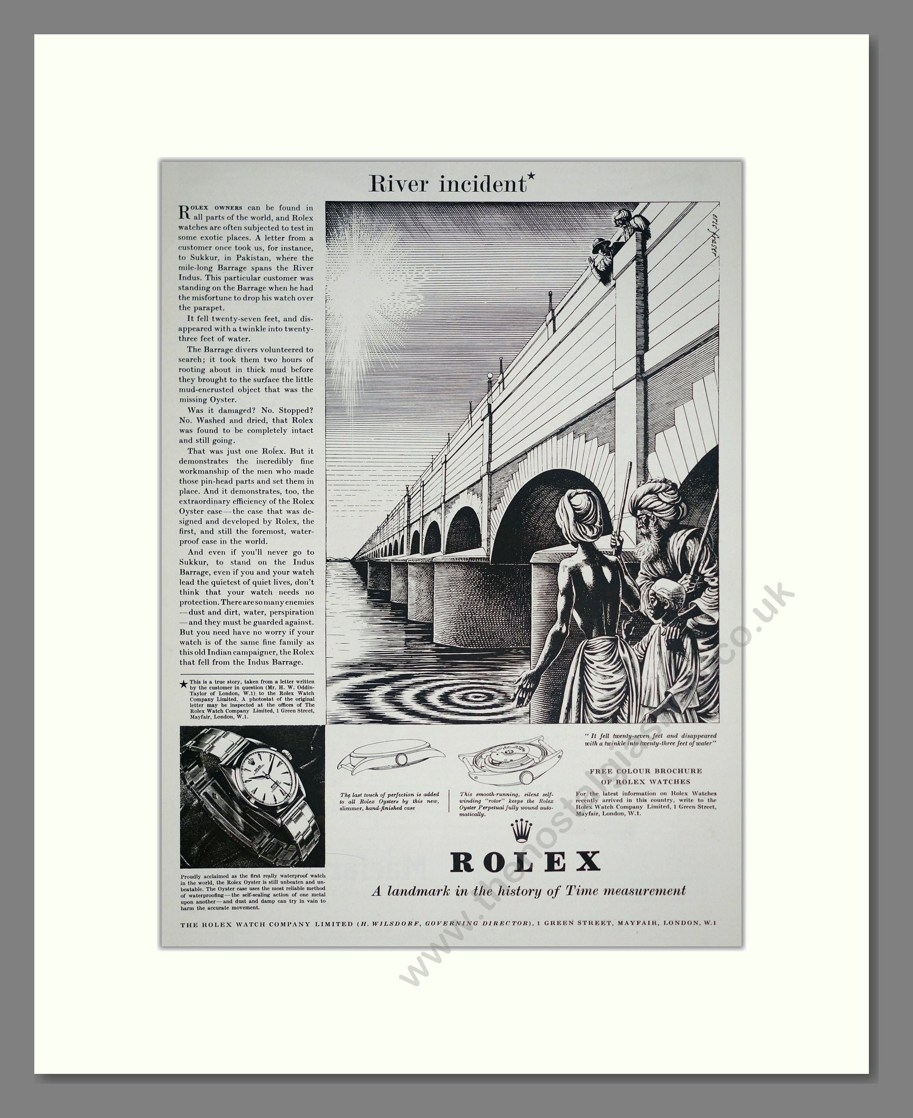 Rolex - Oyster. Vintage Advert 1953 (ref AD303566)