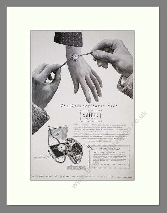 Smiths - Unforgettable Gifts. Vintage Advert 1955 (ref AD303568)
