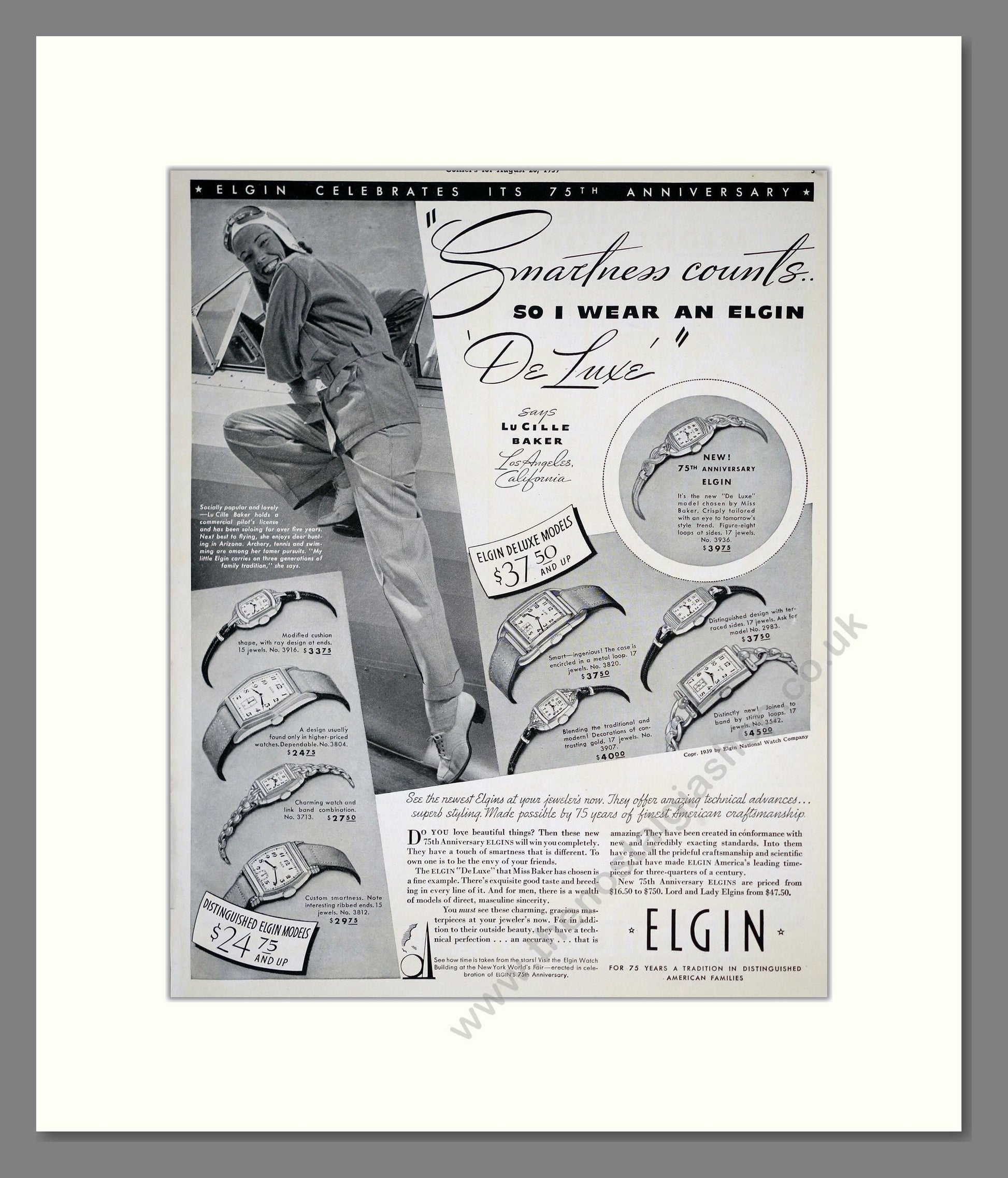 Elgin - De Luxe. Vintage Advert 1939 (ref AD303573)