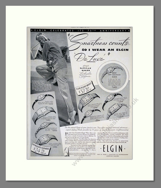 Elgin - De Luxe. Vintage Advert 1939 (ref AD303573)