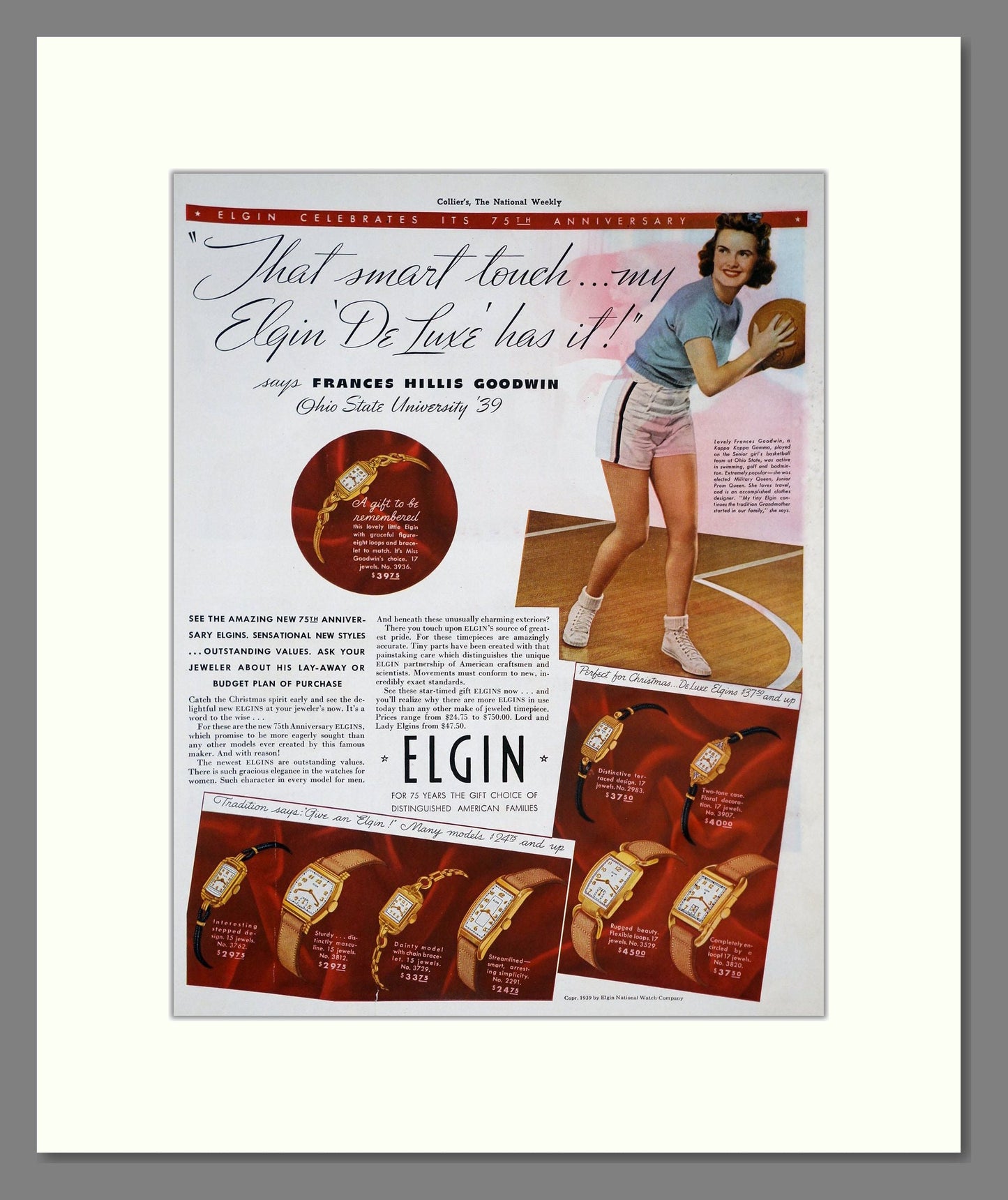 Elgin - De Luxe. Vintage Advert 1939 (ref AD303575)