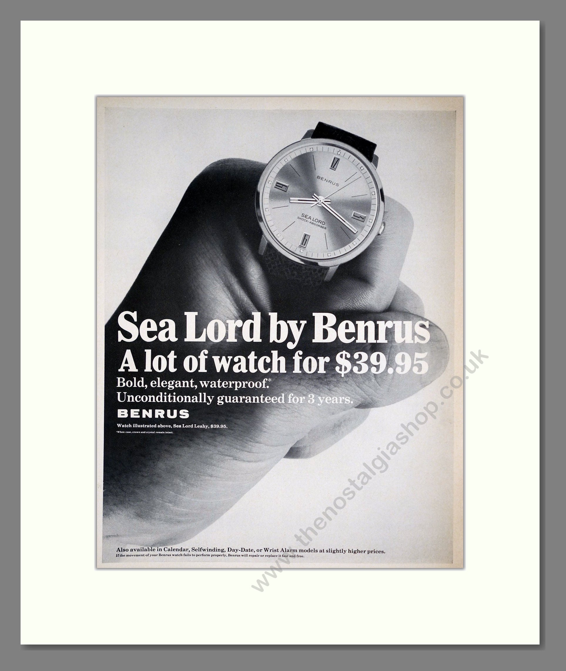 Benrus - Sea Lord. Vintage Advert 1966 (ref AD303579)