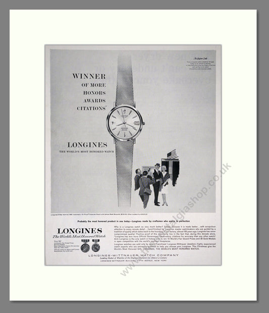 Longines - World's Most Honored Watch. Vintage Advert 1964 (ref AD303580)