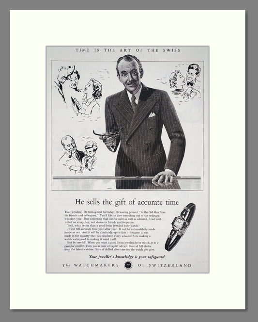 Watchmakers Of Switzerland - Accurate Time. Vintage Advert 1953 (ref AD303584)