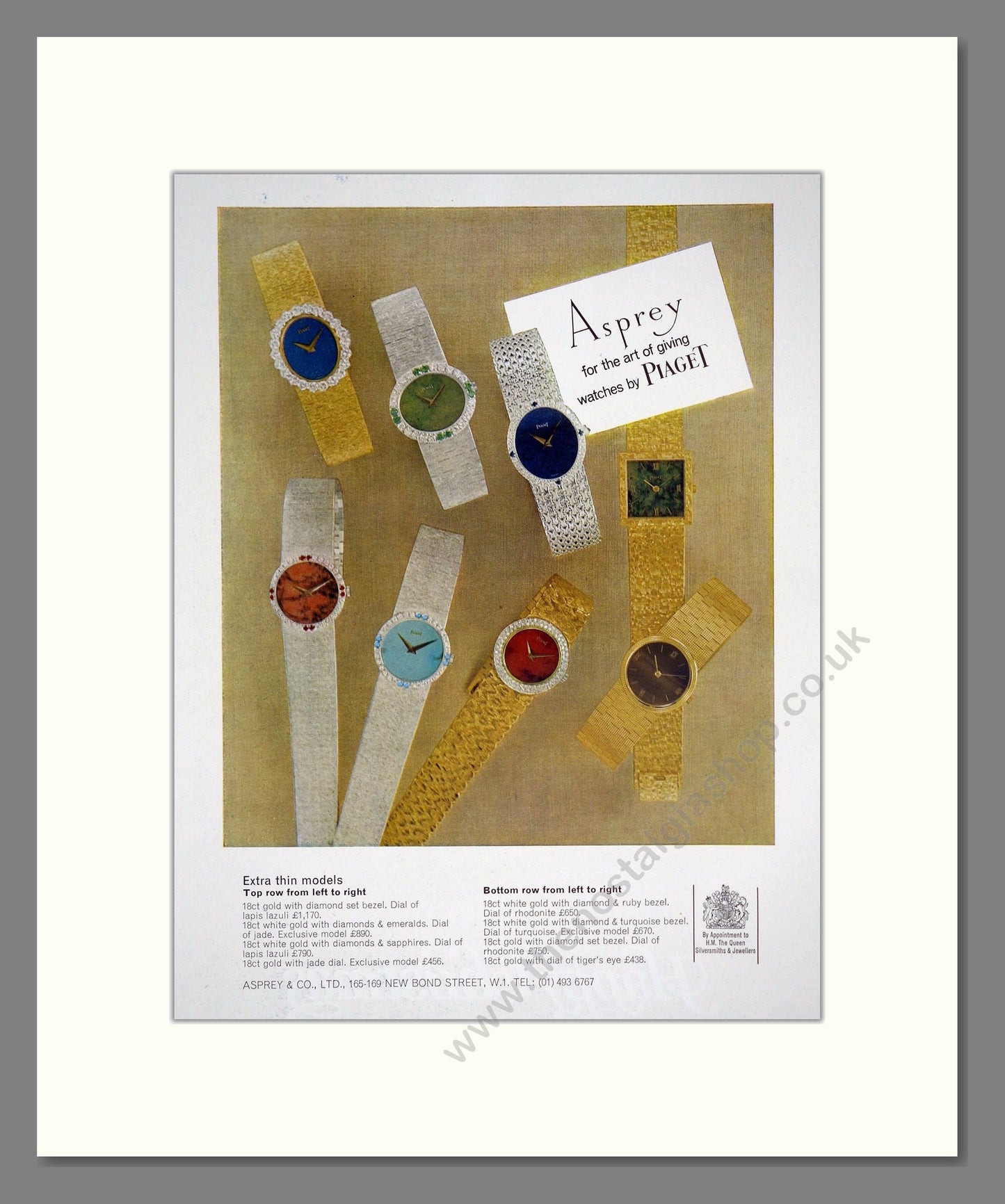 Piaget - At Aspreys. Vintage Advert 1967 (ref AD303604)