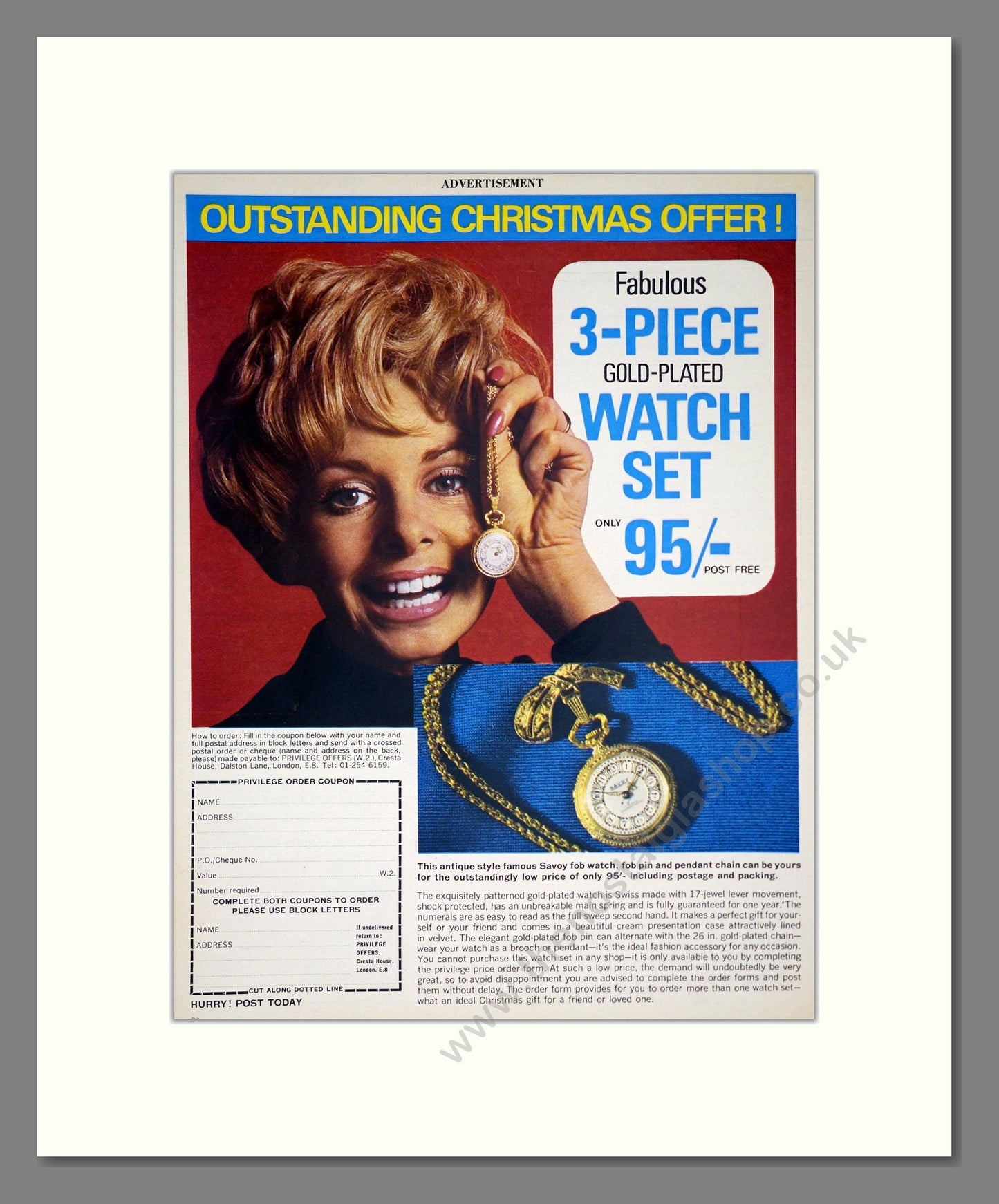 Savoy - 3-Piece Set. Vintage Advert 1969 (ref AD303608)