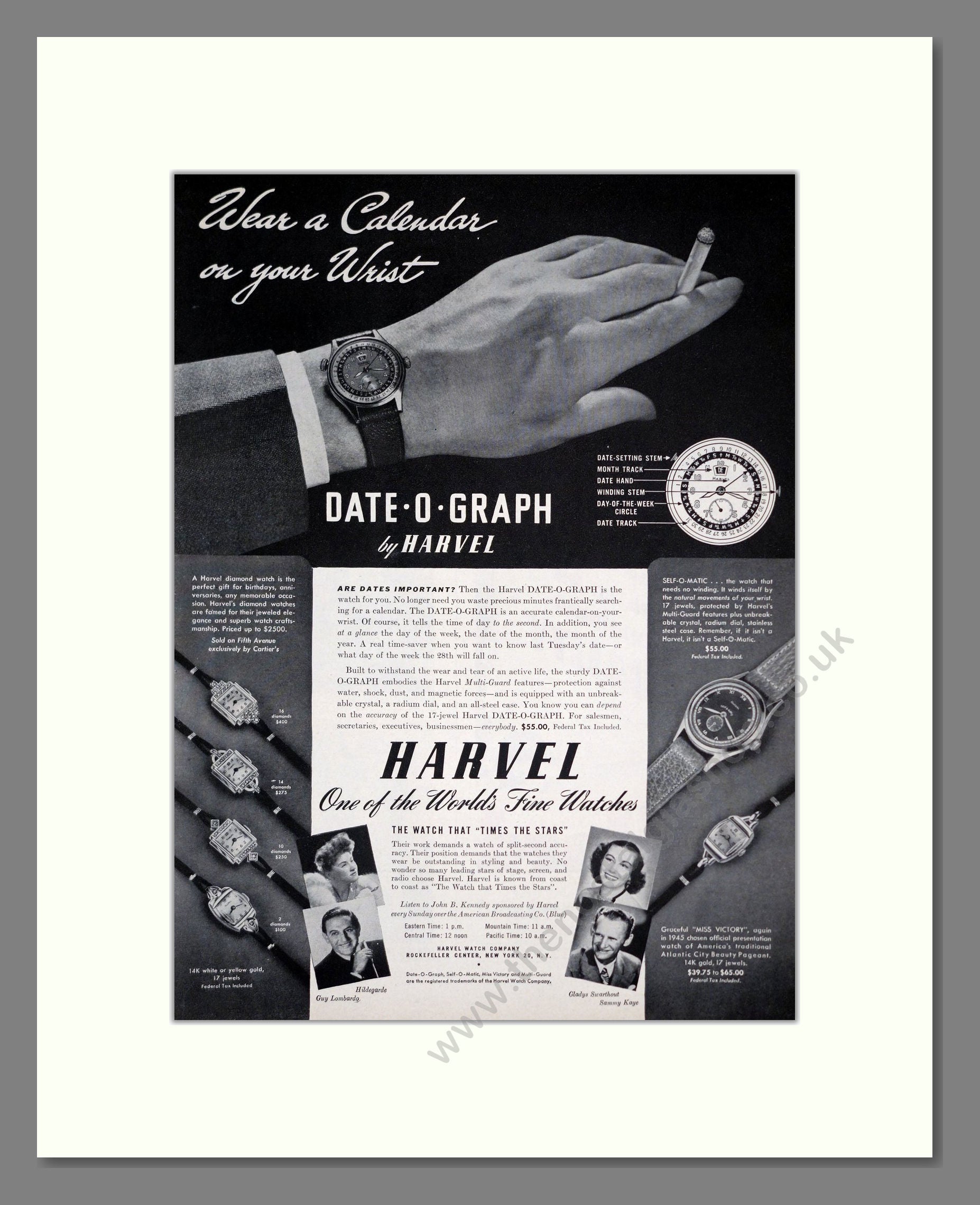 Harvel - Date-o-Graph. Vintage Advert 1945 (ref AD303610)