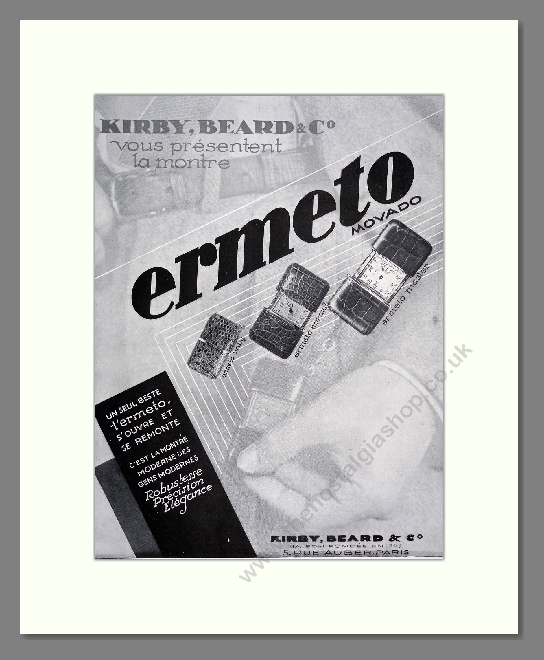 Ermeto - Movado. Vintage Advert 1930 (ref AD303613)
