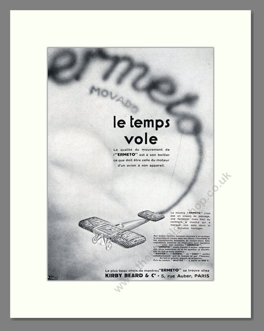 Ermeto - Le Temps Vole. Vintage Advert 1930 (ref AD303614)