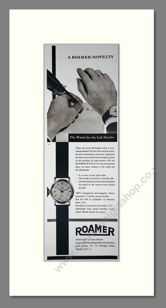 Roamer - A Roamer Novelty. Vintage Advert 1960 (ref AD201549)