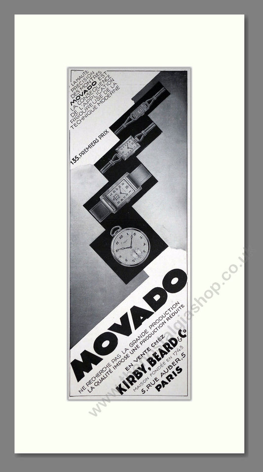 Movado - Various Watches. Vintage Advert 1930 (ref AD201551)