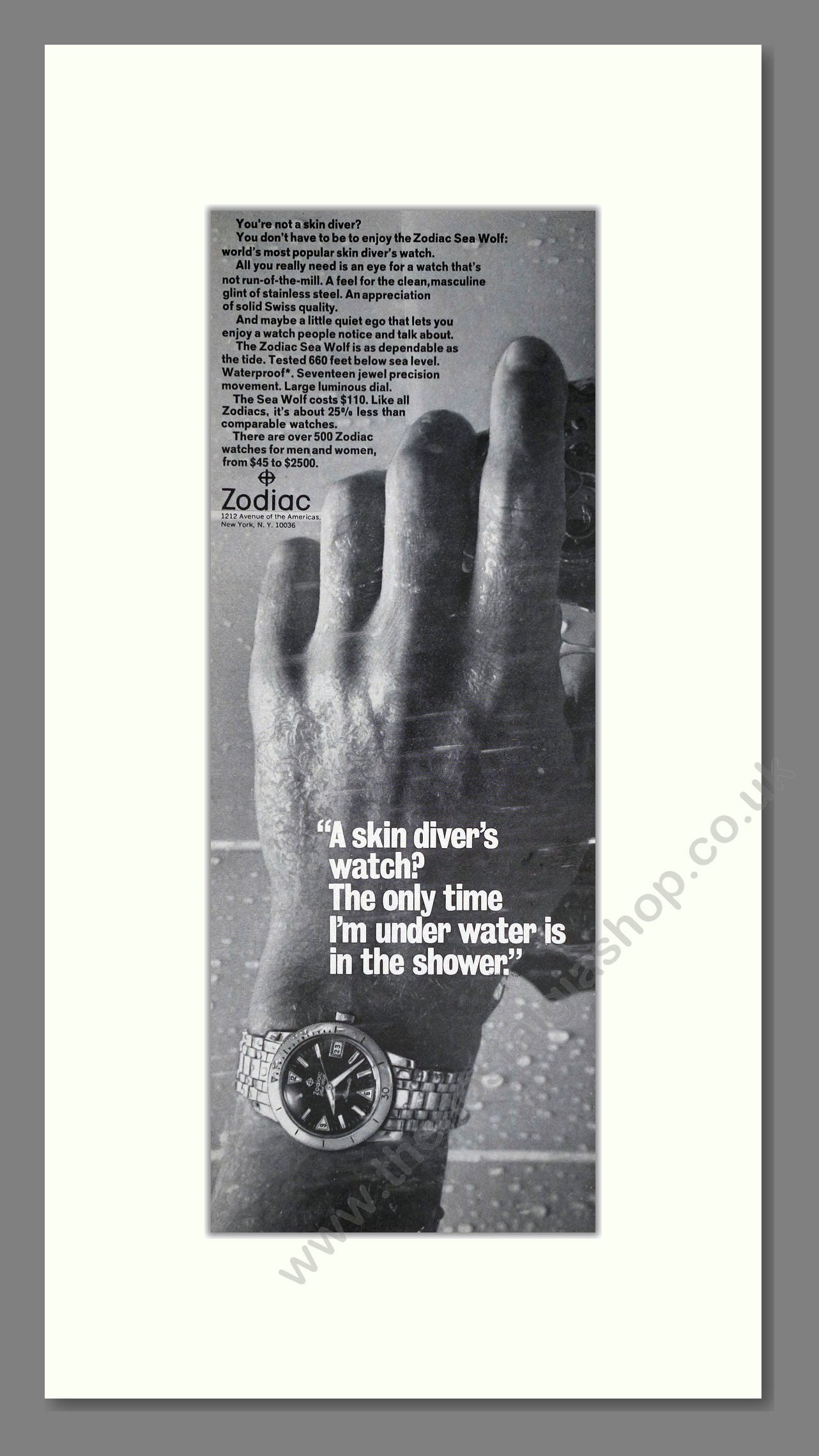 Zodiac - Sea Wolf. Vintage Advert 1968 (ref AD201559)
