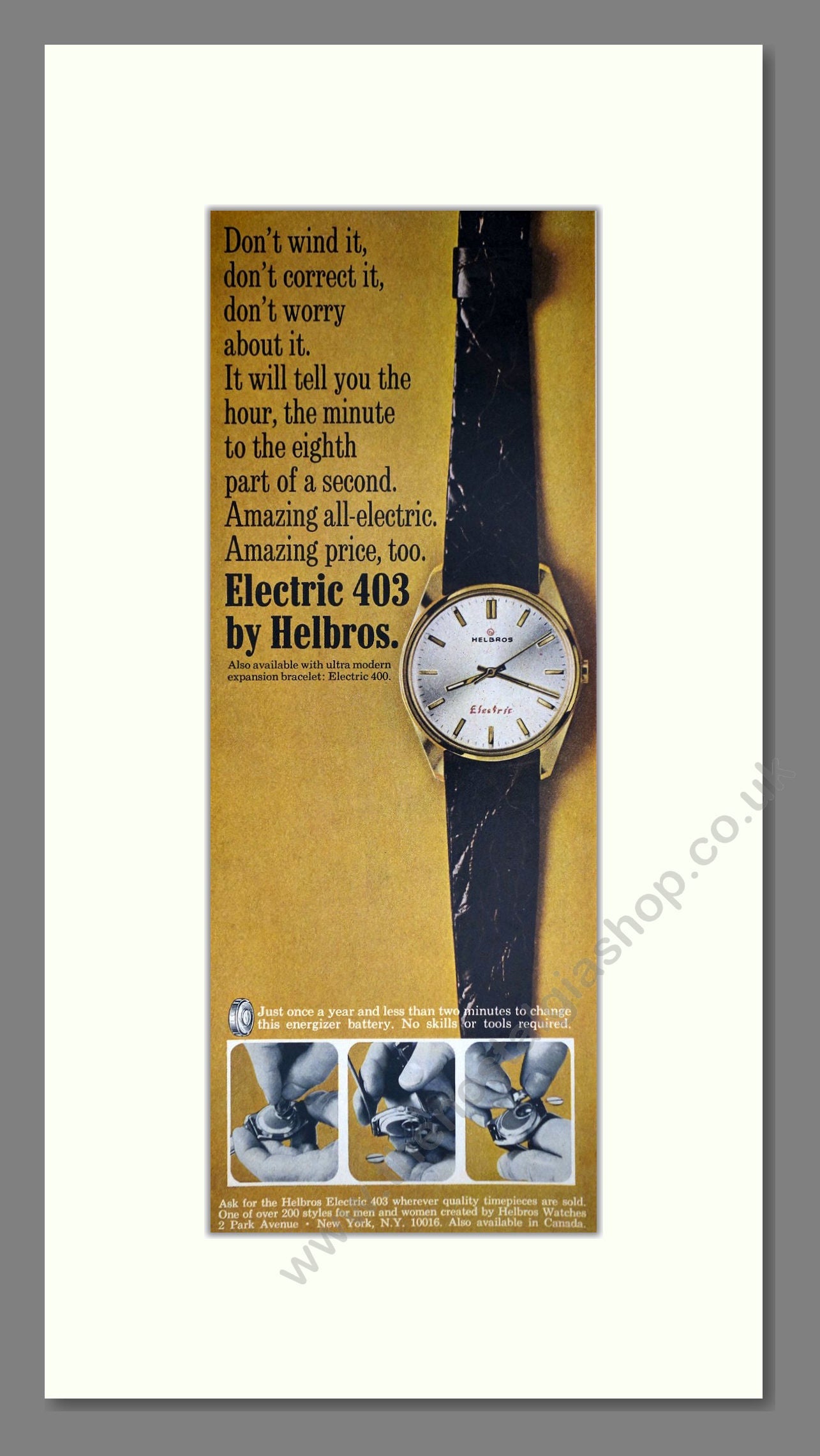 Helbros - Electric 403. Vintage Advert 1969 (ref AD201560)