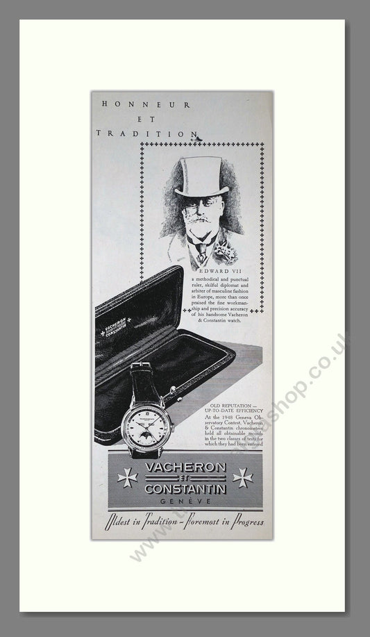 Vacheron Et Constantin - Chronometer. Vintage Advert 1950 (ref AD201568)