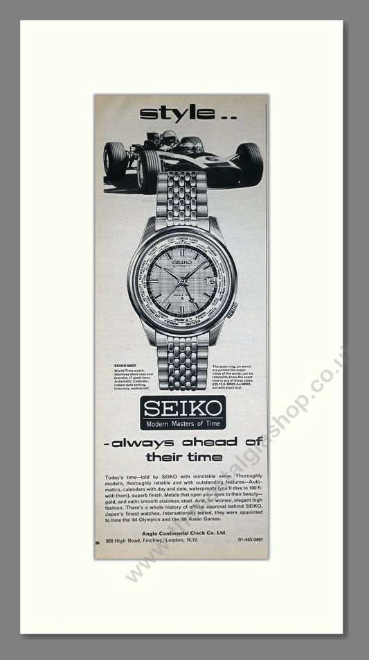 Seiko - 60023. Vintage Advert 1969 (ref AD201571)