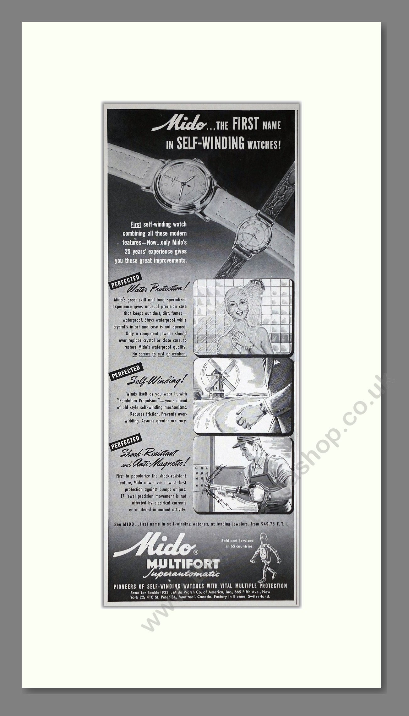 Mido - Multifort. Vintage Advert 1949 (ref AD201573)