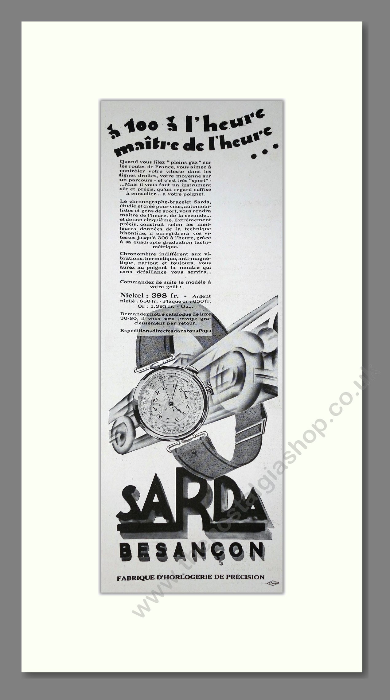 Sarda - Besancon. Vintage Advert 1930 (ref AD201576)