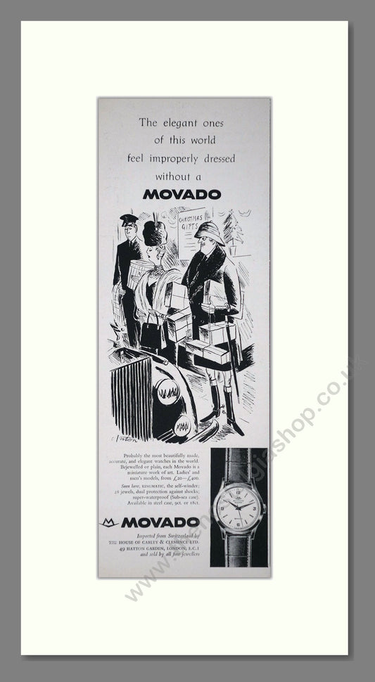 Movado Kingmatic Watches. Original Advert 1960 (ref AD400230)