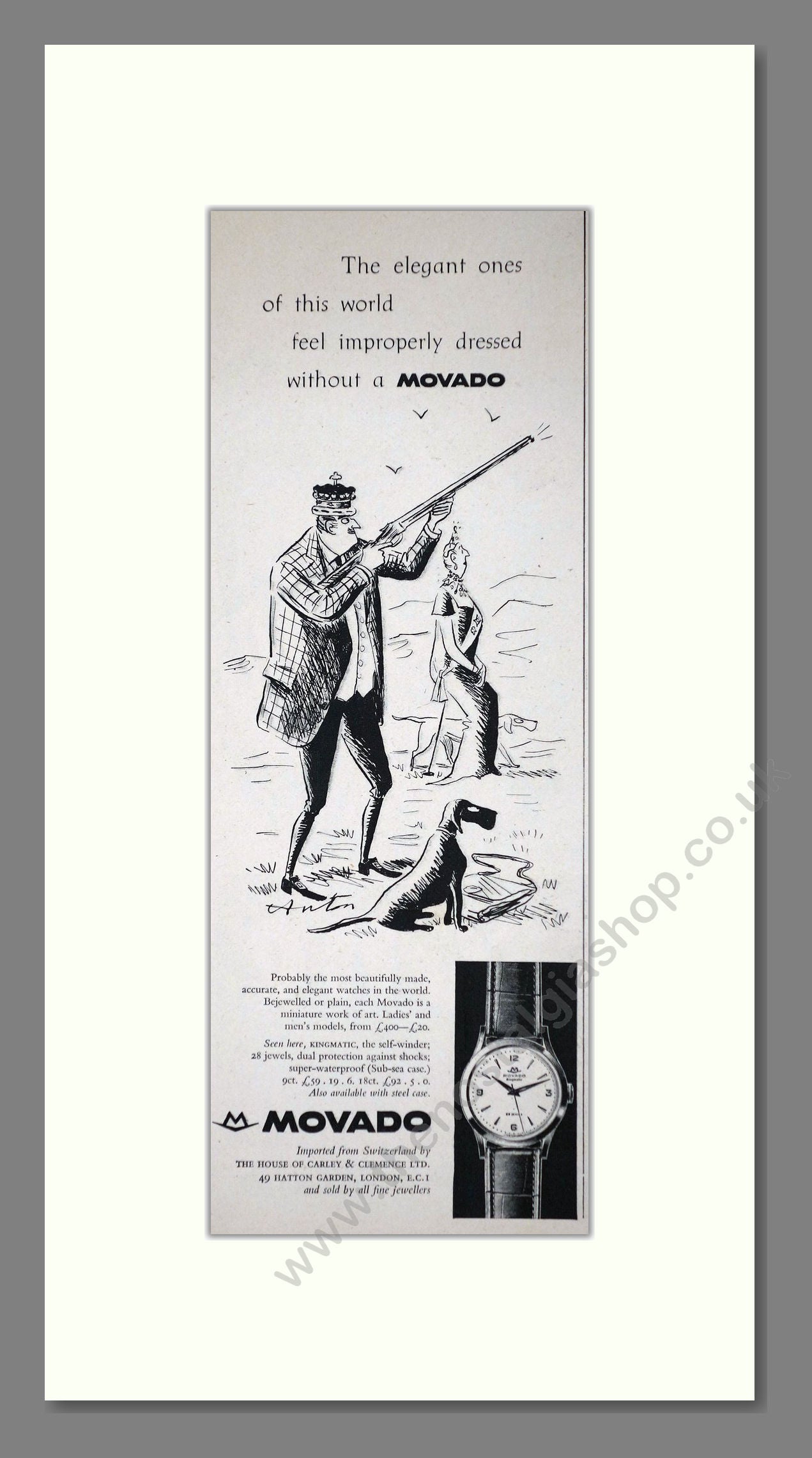 Movado Kingmatic Watches. Original Advert 1960 (ref AD400231)