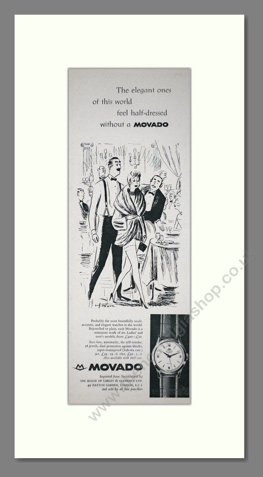 Movado Kingmatic Watches. Original Advert 1960 (ref AD400232)
