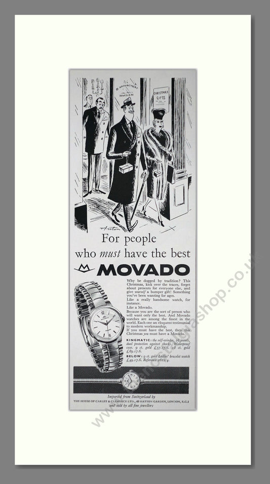 Movado Kingmatic Watches. Original Advert 1961 (ref AD400233)