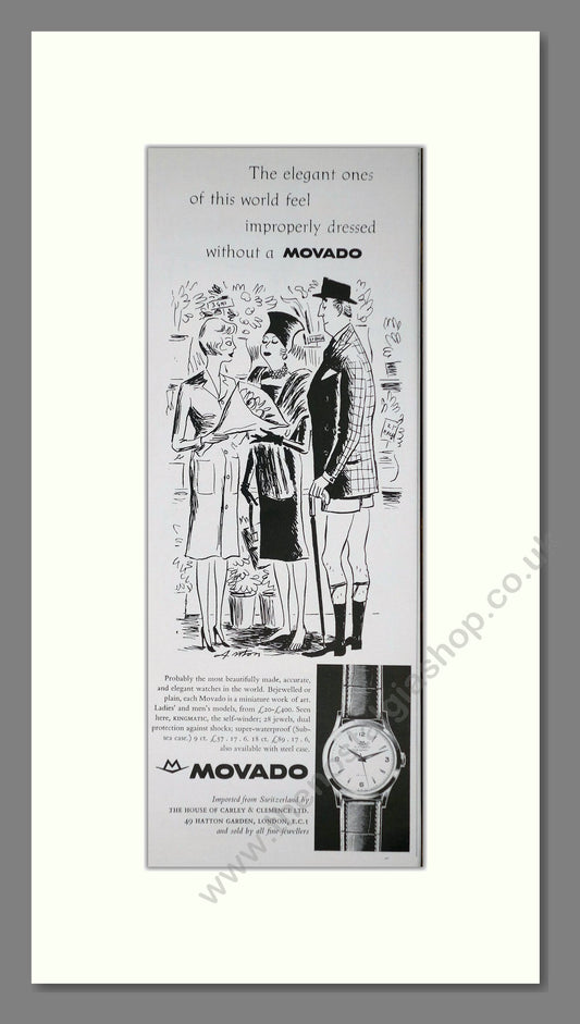 Movado Kingmatic Watches. Original Advert 1961 (ref AD400234)