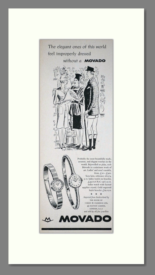Movado Ladies Watches. Original Advert 1961 (ref AD400235)